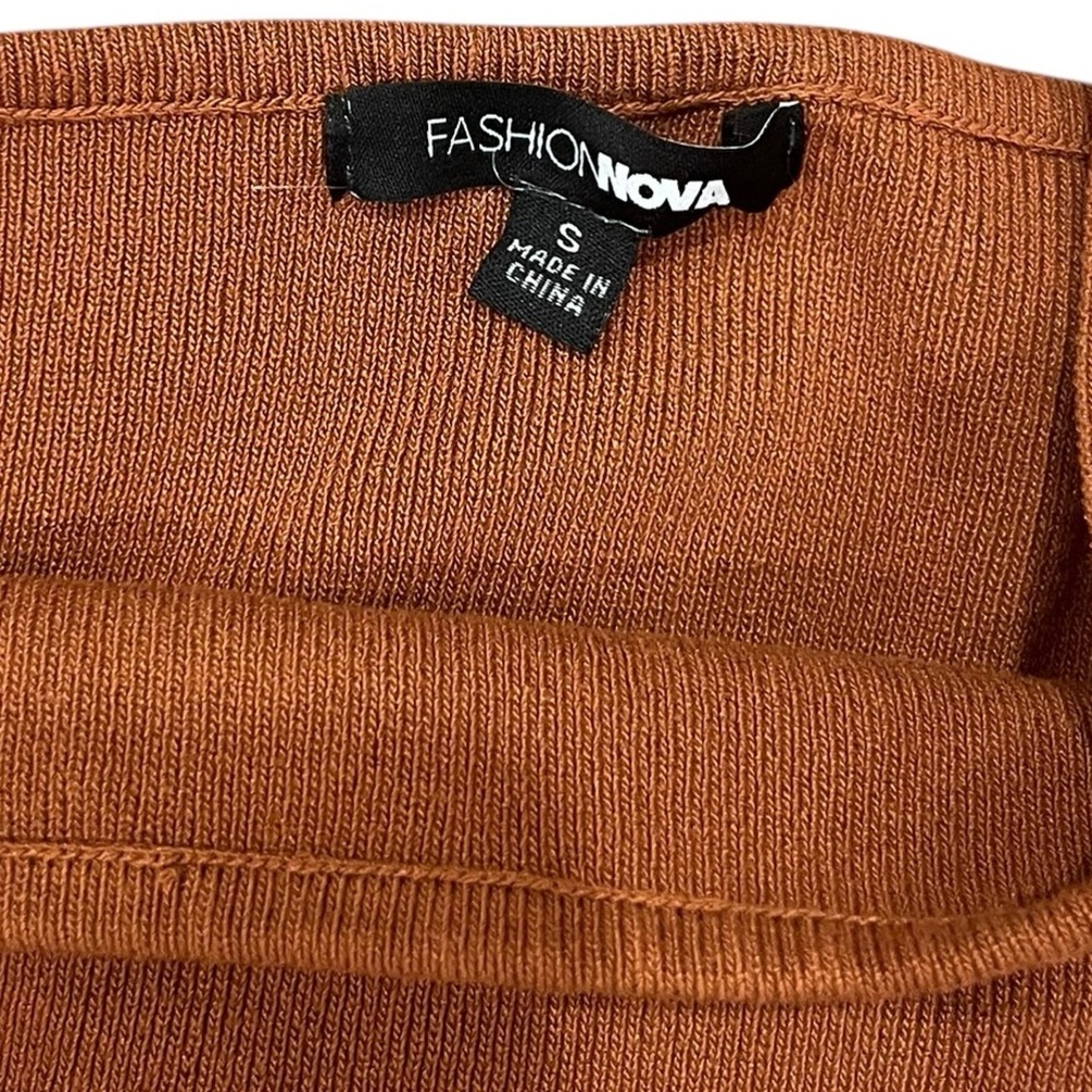 Fashion Nova “Cross My Corazon” Cutout Sweater Midi Dress | Cognac | Size S - Picture 3 of 4